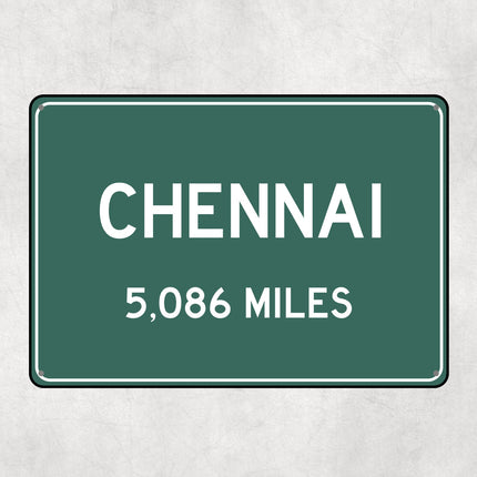 PERSONALIZED CHENNAI Sign, Chennai City Distance Sign, City of Chennai Gift, Chennai Gifts, Chennai Souvenir, Chennai Signs