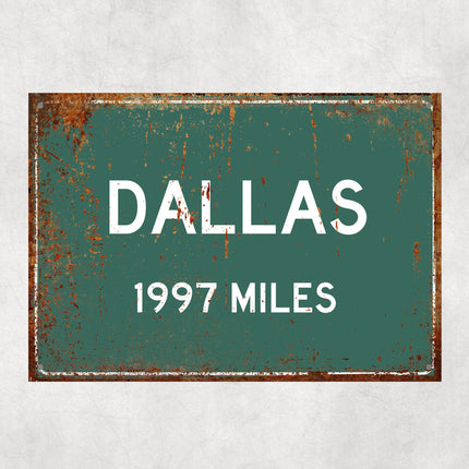 PERSONALIZED DALLAS Sign, Dallas City Distance Sign, City of Dallas Gift, Dallas Gifts, Dallas Souvenir, Dallas Signs