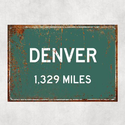 PERSONALIZED DENVER Sign, Denver City Distance Sign, City of Denver Gift, Denver Gifts, Denver Souvenir, Denver Signs