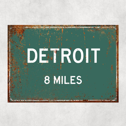PERSONALIZED DETROIT Sign, Detroit City Distance Sign, City of Detroit Gift, Detroit Gifts, Detroit Souvenir, Detroit Signs