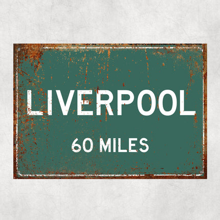PERSONALIZED LIVERPOOL Sign, Liverpool City Distance Sign, City of Liverpool Gift, Liverpool Gifts, Liverpool Souvenir, Liverpool Signs