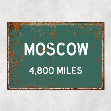 PERSONALIZED MOSCOW Sign, Moscow City Distance Sign, City of Moscow Gift, Moscow Gifts, Moscow Souvenir, Moscow Signs