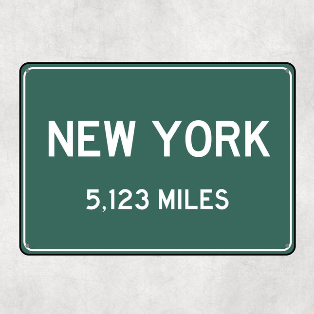 PERSONALIZED NEW YORK Sign, New York City Distance Sign, City of New York Gift, New York Gifts, New York Souvenir, New York Signs
