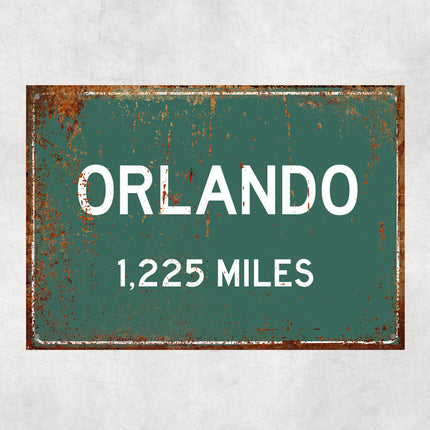 PERSONALIZED ORLANDO Sign, Orlando City Distance Sign, City of Orlando Gift, Orlando Gifts, Orlando Souvenir, Orlando Signs