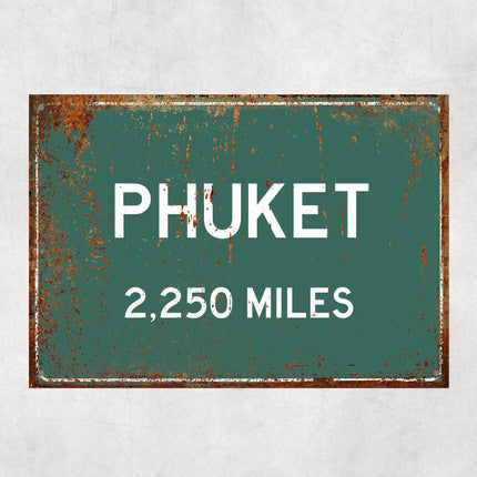 PERSONALIZED PHUKET Sign, Phuket City Distance Sign, City of Phuket Gift, Phuket Gifts, Phuket Souvenir, Phuket Signs