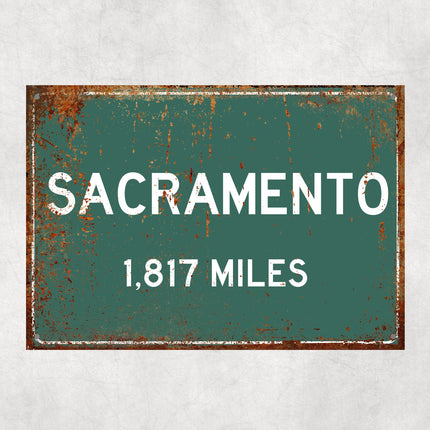 PERSONALIZED SACRAMENTO Sign, Sacramento City Distance Sign, City of Sacramento Gift, Sacramento Gifts, Sacramento Souvenir,Sacramento Signs
