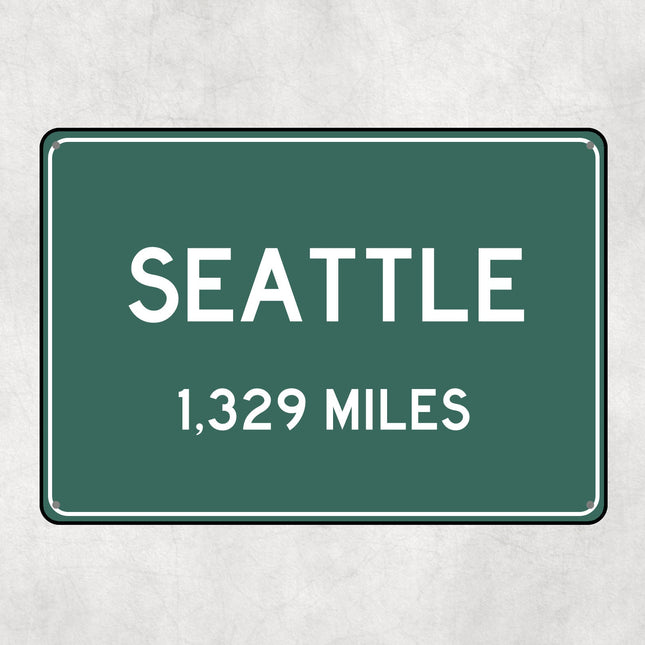 PERSONALIZED SEATTLE Sign, Seattle City Distance Sign, City of Seattle Gift, Seattle Gifts, Seattle Souvenir