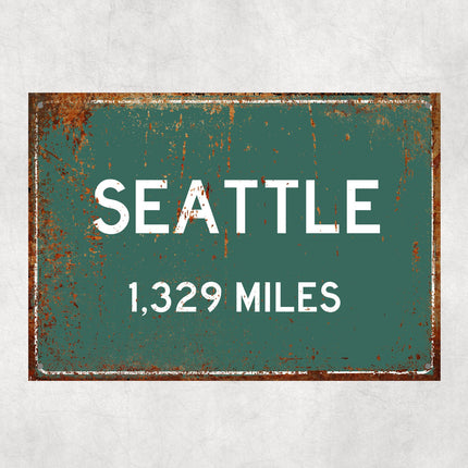 PERSONALIZED SEATTLE Sign, Seattle City Distance Sign, City of Seattle Gift, Seattle Gifts, Seattle Souvenir