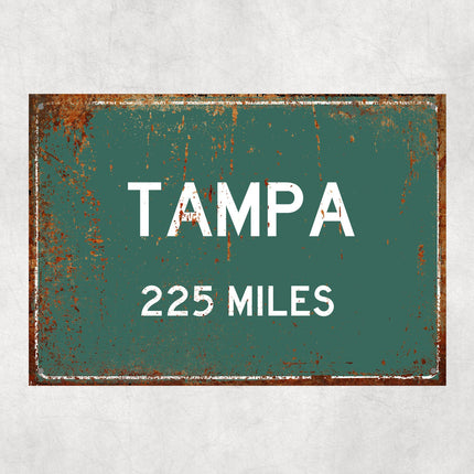 PERSONALIZED TAMPA Sign, Tampa City Distance Sign, City of Tampa Gift, Tampa Gifts, Tampa Souvenir, Tampa Signs
