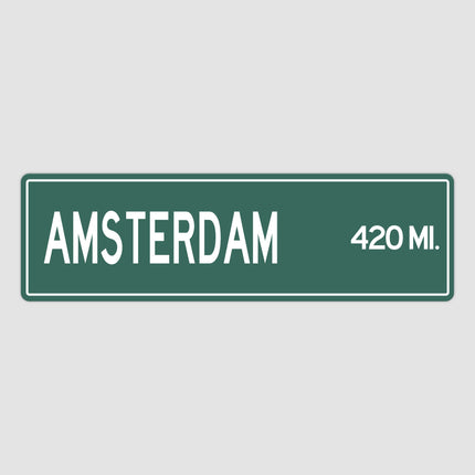 PERSONALIZED AMSTERDAM Sign, Amsterdam City Distance Sign, City of Amsterdam Gift, Amsterdam Gifts, Amsterdam Souvenir, Amsterdam Sign