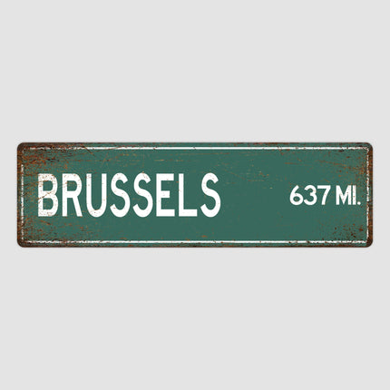 PERSONALIZED BRUSSELS Sign, Brussels City Distance Sign, City of Brussels Gift, Brussels Gifts, Brussels Souvenir, Brussels Sign