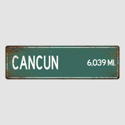 PERSONALIZED CANCUN Sign, Cancun City Distance Sign, City of Cancun Gift, Cancun Gifts, Cancun Souvenir, Cancun Sign