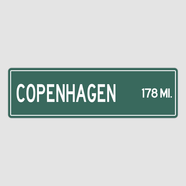 PERSONALIZED COPENHAGEN Sign, Copenhagen City Distance Sign, City of Copenhagen Gift, Copenhagen Gifts, Copenhagen Souvenir, Copenhagen Sign