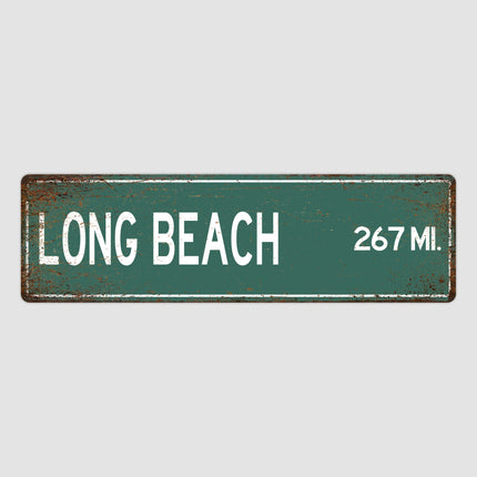 PERSONALIZED LONG BEACH Sign, Long Beach City Distance Sign, City of Long Beach Gift, Long Beach Gifts, Long Beach Souvenir, Long Beach Sign