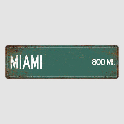 PERSONALIZED MIAMI Sign, Miami City Distance Sign, City of Miami Gift, Miami Gifts, Miami Souvenir, Miami Sign