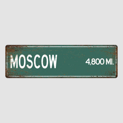 PERSONALIZED MOSCOW Sign, Moscow City Distance Sign, City of Moscow Gift, Moscow Gifts, Moscow Souvenir, Moscow Sign