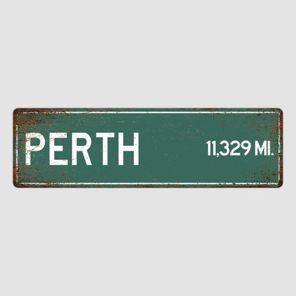 PERSONALIZED PERTH Sign, Perth City Distance Sign, City of Perth Gift, Perth Gifts, Perth Souvenir, Perth Sign