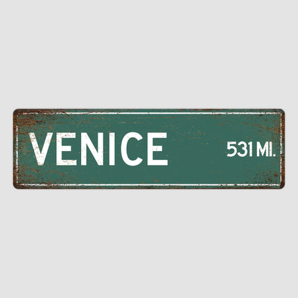 PERSONALIZED VENICE Sign, Venice City Distance Sign, City of Venice Gift, Venice Gifts, Venice Souvenir, Venice Signs