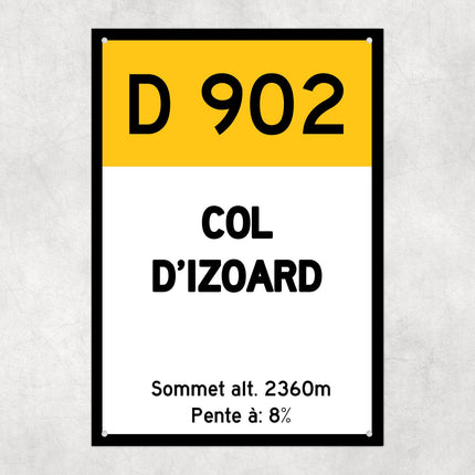 Col D'Izoard D902 - Vintage Style Tour de France Cycling Sign - Gift for Cyclist, cycling sign, metal sign, biking sign,