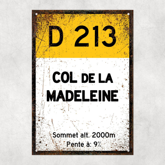 Col De La Madeleine D213 - Vintage Style Tour de France Cycling Sign - Gift for Cyclist, cycling sign, metal sign, biking sign,