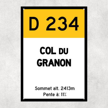 Col Du Granon D234 - Vintage Style Tour de France Cycling Sign - Gift for Cyclist, cycling sign, metal sign, biking sign,