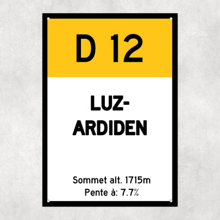 Luz-Ardiden D12 - Vintage Style Tour de France Cycling Sign - Gift for Cyclist, cycling sign, metal sign, biking sign,