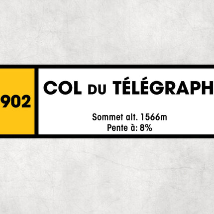Col Du Telegraphe D902 - Vintage Style Tour de France Cycling Sign - Gift for Cyclist, cycling sign, metal sign, biking sign,