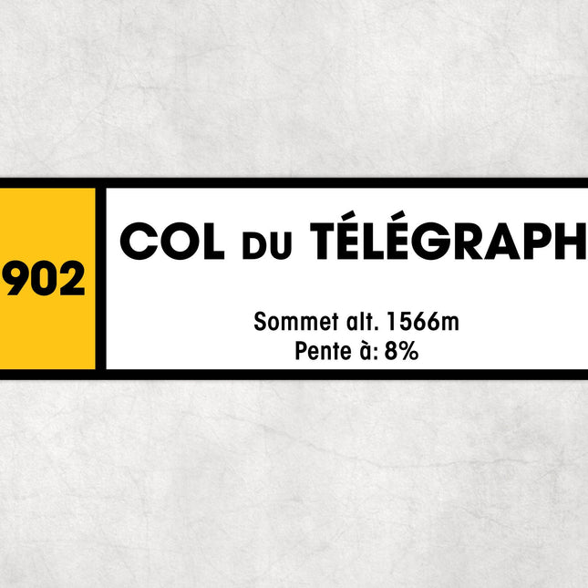 Col Du Telegraphe D902 - Vintage Style Tour de France Cycling Sign - Gift for Cyclist, cycling sign, metal sign, biking sign,