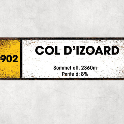 Col D'Izoard D902 - Vintage Style Tour de France Cycling Sign - Gift for Cyclist, cycling sign, metal sign, biking sign,