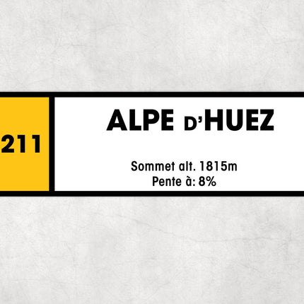 Alpe D'Huez D211 - Vintage Style Tour de France Cycling Sign - Gift for Cyclist, cycling sign, metal sign, biking sign,