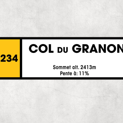 Col Du Granon D234 - Vintage Style Tour de France Cycling Sign - Gift for Cyclist, cycling sign, metal sign, biking sign,