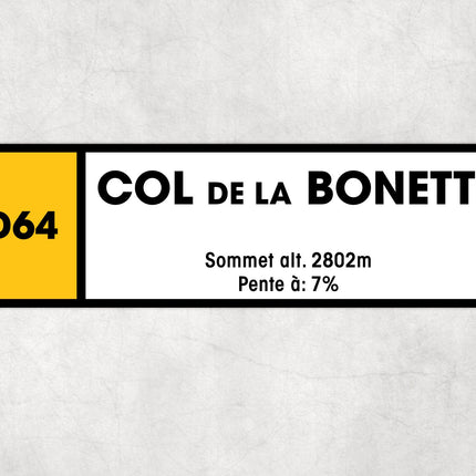 Col De La Bonette D64 - Vintage Style Tour de France Cycling Sign - Gift for Cyclist, cycling sign, metal sign, biking sign,