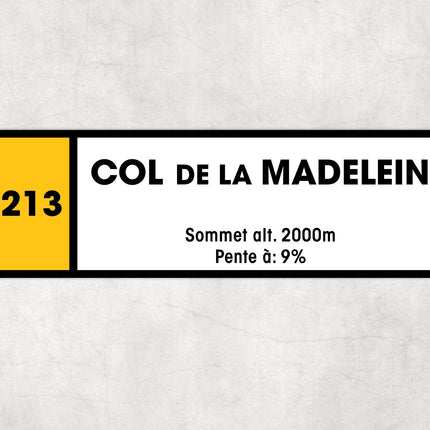 Col De La Madeleine D213 - Vintage Style Tour de France Cycling Sign - Gift for Cyclist, cycling sign, metal sign, biking sign,