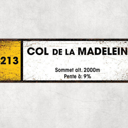 Col De La Madeleine D213 - Vintage Style Tour de France Cycling Sign - Gift for Cyclist, cycling sign, metal sign, biking sign,