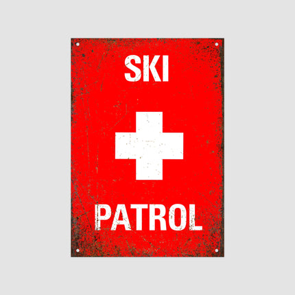 Ski Patrol Sign - Ski Patrol Decor - Skiing Sign - Vintage Style Sign