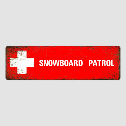 Snowboard Patrol - Snowboard Patrol Decor - Snowboard Patrol Sign - Medical Service Sign - Vintage Style Sign