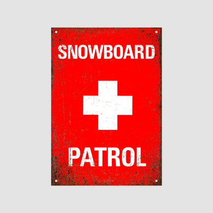 Snowboard Patrol Sign - Snowboard Patrol Decor - Snowboard Sign - Medical Emergency Sign - Vintage Style Sign