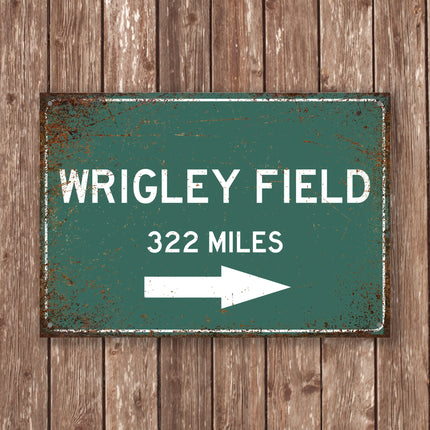 PERSONALIZED WRIGLEY FIELD Distance Sign, Wrigley Field Stadium, Wrigley Field Miles, Chicago Sign, Chicago gift, Chicago Souvenir