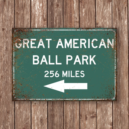 PERSONALIZED GREAT AMERICAN Ball Park Distance Sign, gabp Stadium, Great American Miles, Cincinnati Sign,Cincinnati gift,Cincinnati Souvenir