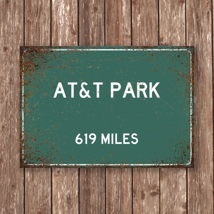 PERSONALIZED AT&T PARK Distance Sign, At and T Park, At and T Miles, San Francisco Sign, San Francisco gift, San Francisco Souvenir