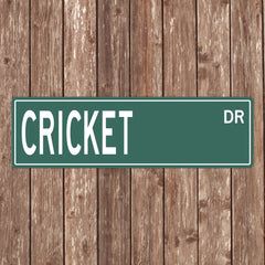 Custom Cricket Street Sign - Perfect Gift for Cricket Fans & Players - Cricket Signs, Cricket Gifts