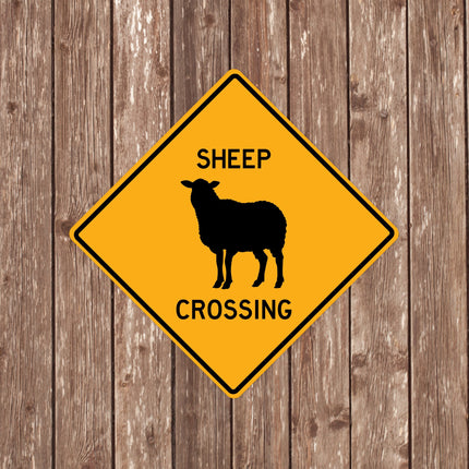 SHEEP CROSSING SIGN - Sheep Crossing Signs, Sheeps, Warning Sheep Crossing, Sheep Signs, Sheep Decor, Sheep Xing,Yellow Sign,Sheeps Crossing