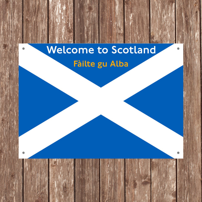 Welcome to Scotland Failte gu Alba Metal Street Sign - Location Sign - Scotland Tourism