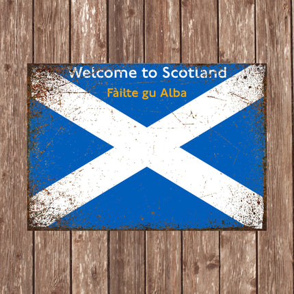Welcome to Scotland Failte gu Alba Metal Street Sign - Location Sign - Scotland Tourism