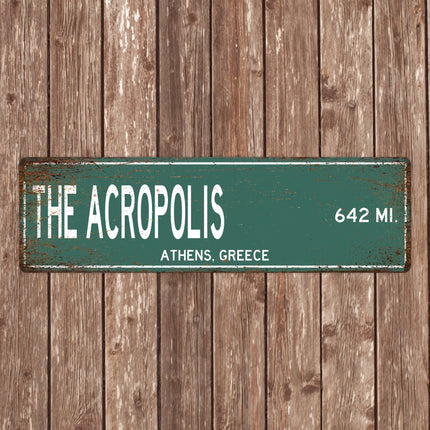 PERSONALIZED THE ACROPOLIS Sign, The Acropolis Distance Sign, Greece Gift, Athens Gifts, The Acropolis Souvenir