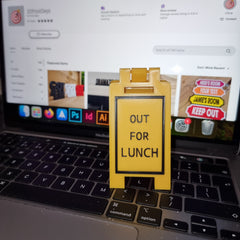 Out For Lunch Mini Floor Sign – Custom Colors & Sizes 