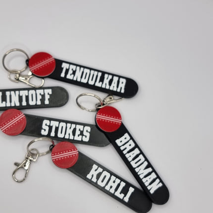 Personalized Cricket Keychain - Keyring - Bag Tag - Name Tag - Backpack Tags, Kid's Name Tags, Sport Keyrings, Charms