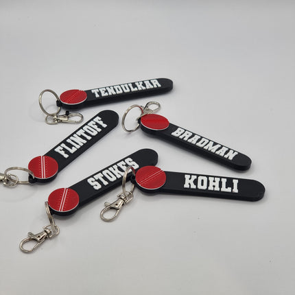 Personalized Cricket Keychain - Keyring - Bag Tag - Name Tag - Backpack Tags, Kid's Name Tags, Sport Keyrings, Charms
