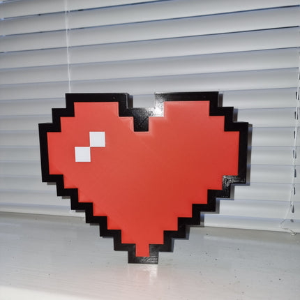Retro Gaming Heart Ornament - 8-Bit Pixel Heart Home Decor - Gamer Decor - Gaming Fan Decor - Desk Decor - Office Decor - Desk Accessory