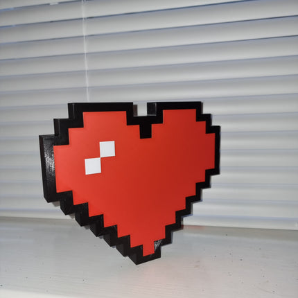 Retro Gaming Heart Ornament - 8-Bit Pixel Heart Home Decor - Gamer Decor - Gaming Fan Decor - Desk Decor - Office Decor - Desk Accessory